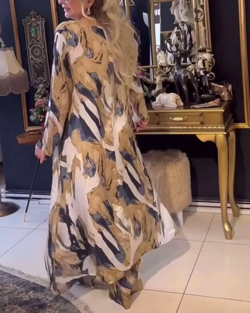 Abstract Elegance Printed Two-Piece Set