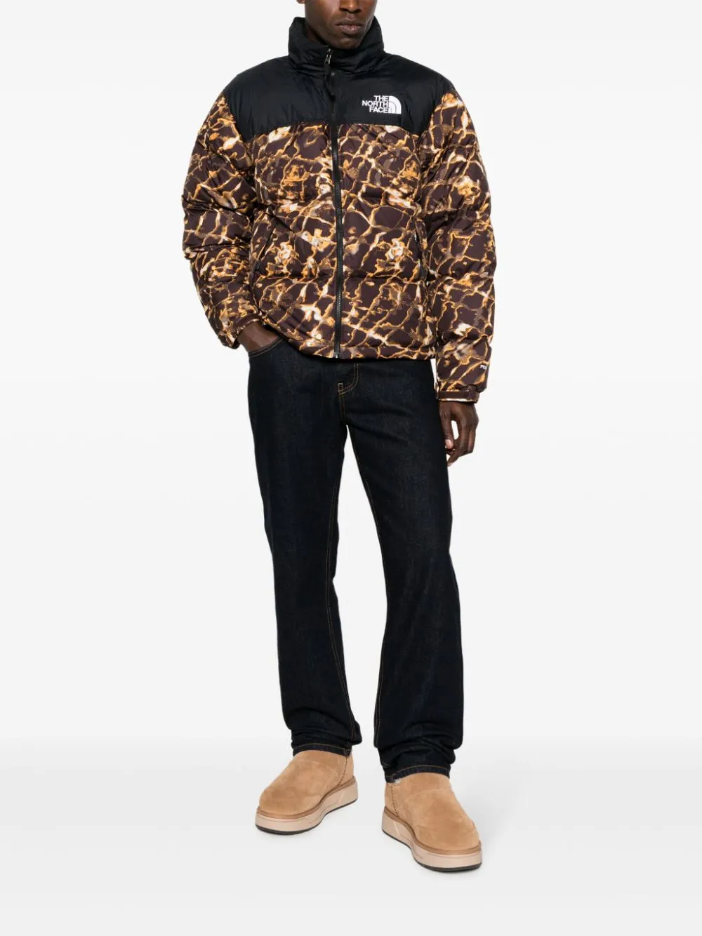 abstract-pattern print padded-design jacket