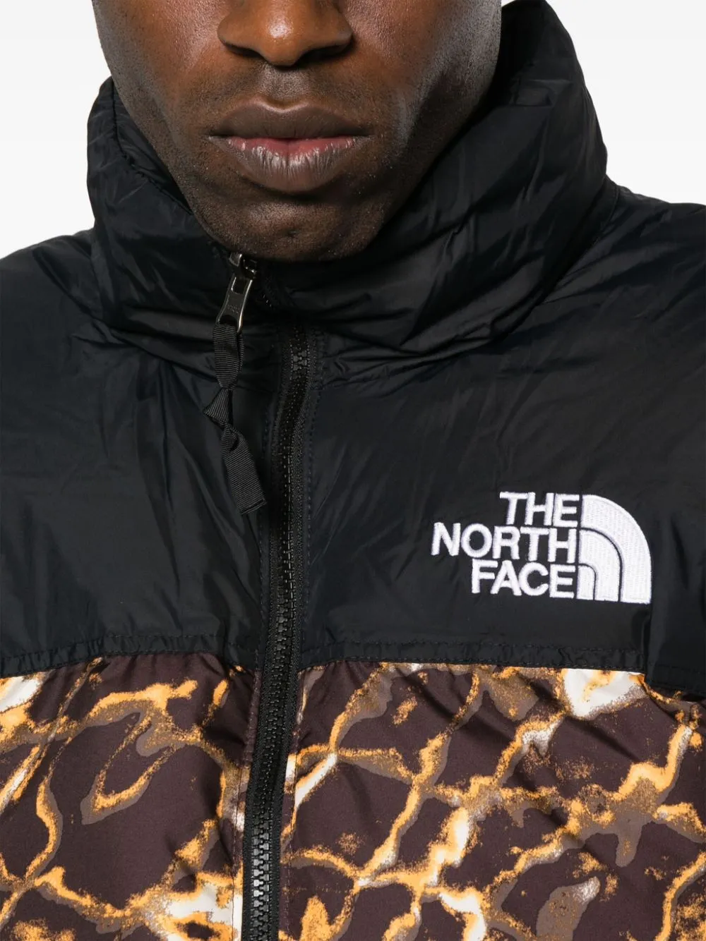 abstract-pattern print padded-design jacket