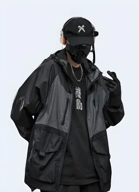 Black Gorpcore Rain Jacket