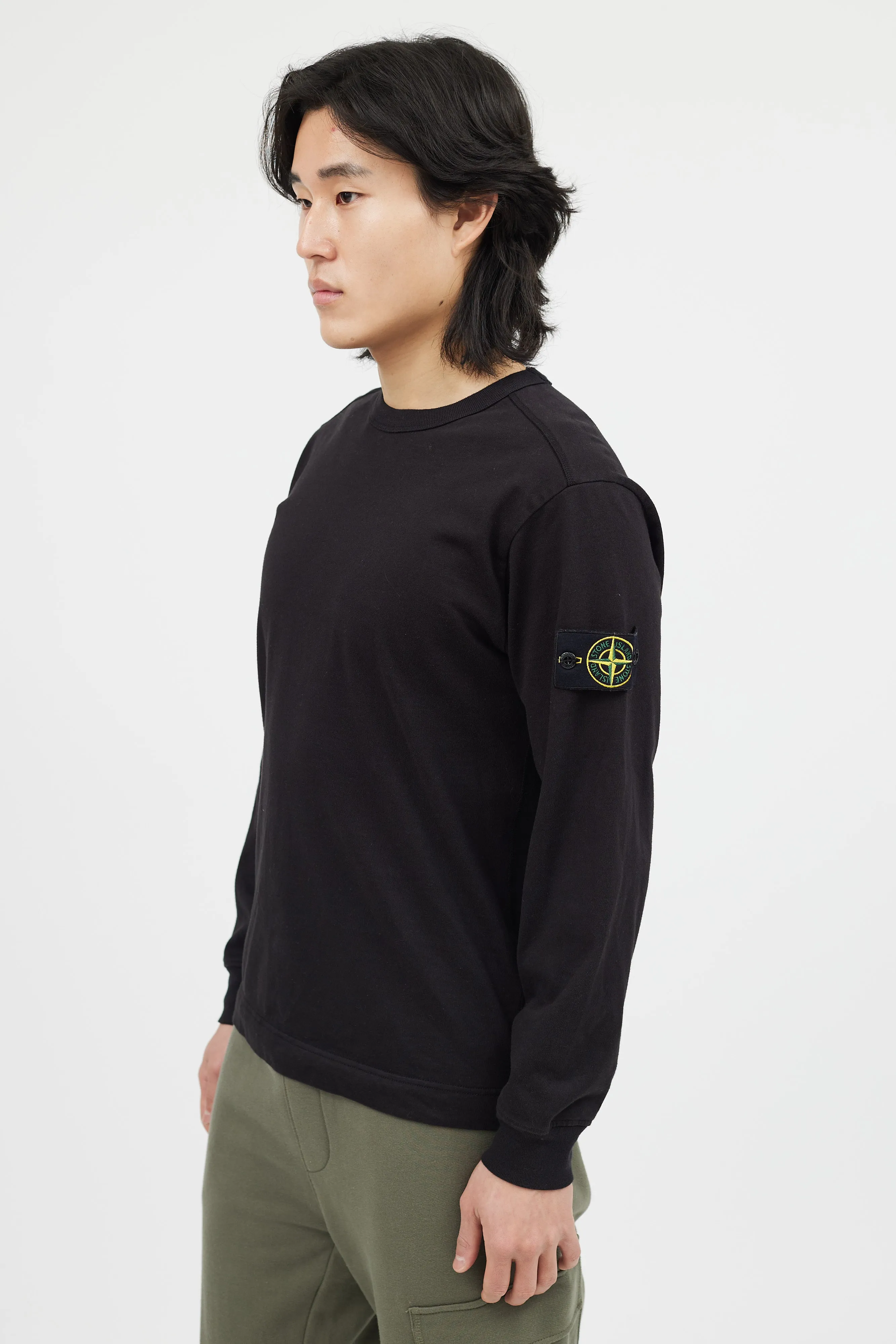 Black Long Sleeve Patch Sweater