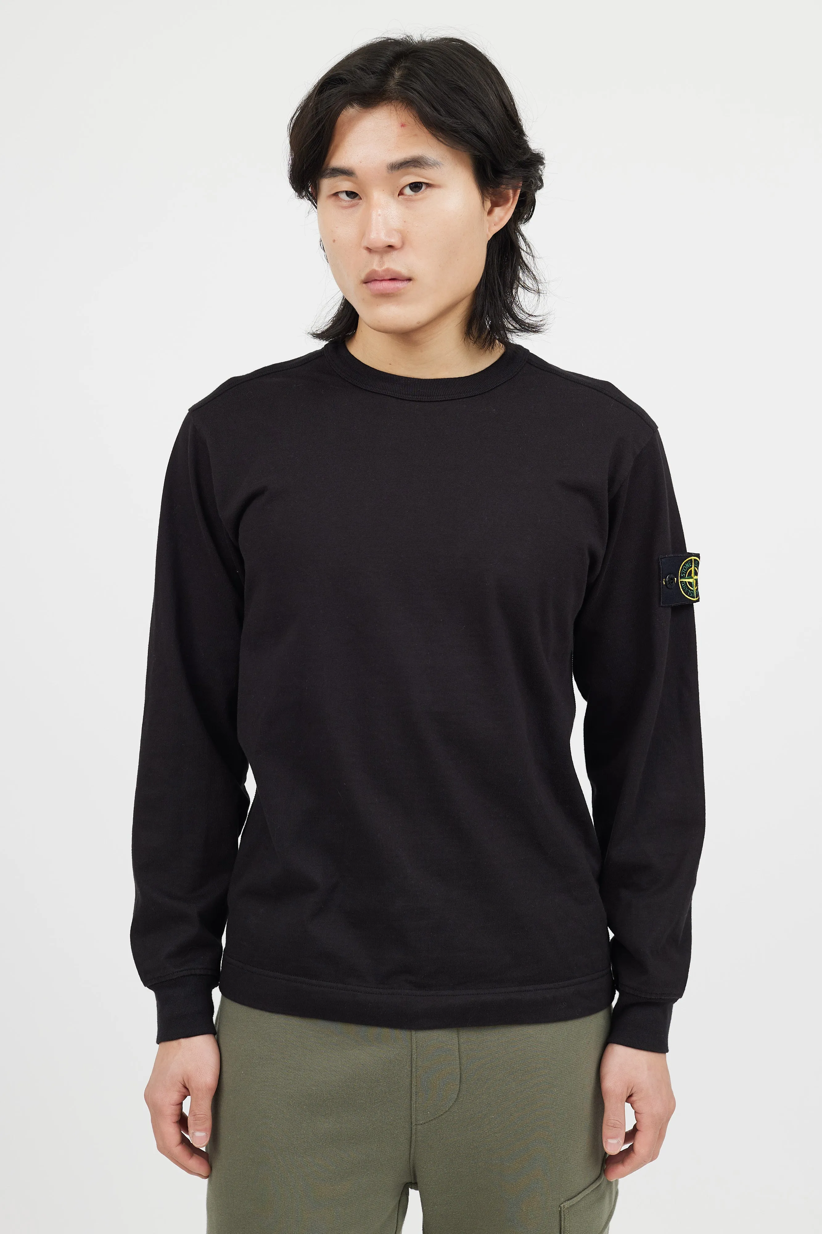 Black Long Sleeve Patch Sweater