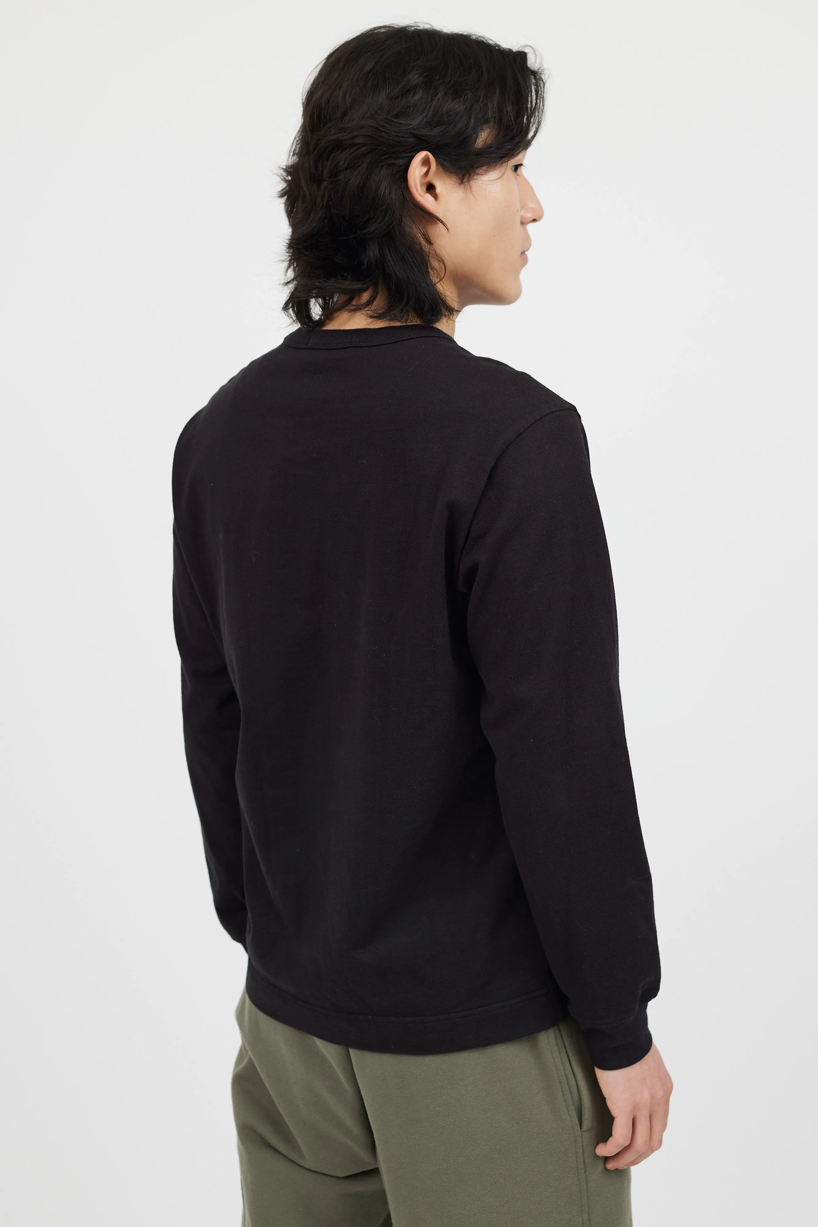 Black Long Sleeve Patch Sweater