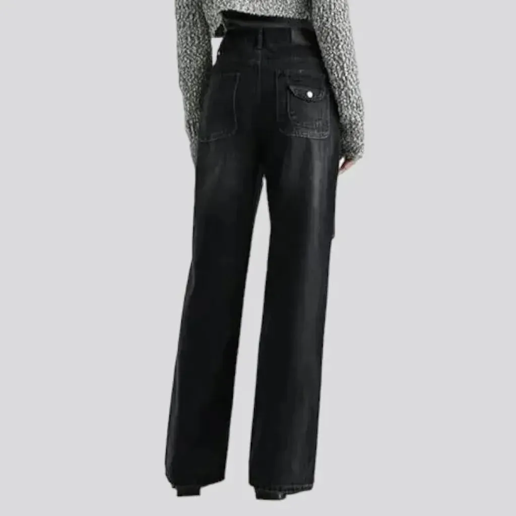 Black women's distressed jeans