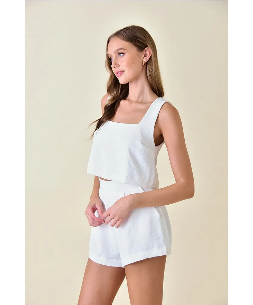 Caroline Relaxed Flutter Crop Top
