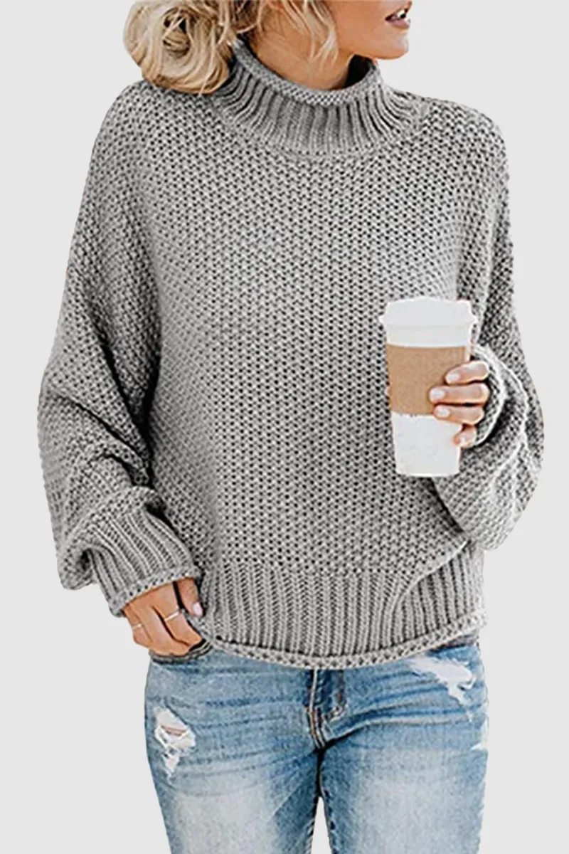 Casual & Stylish Classic Solid Patchwork Turtleneck Sweaters(11 Colors)
