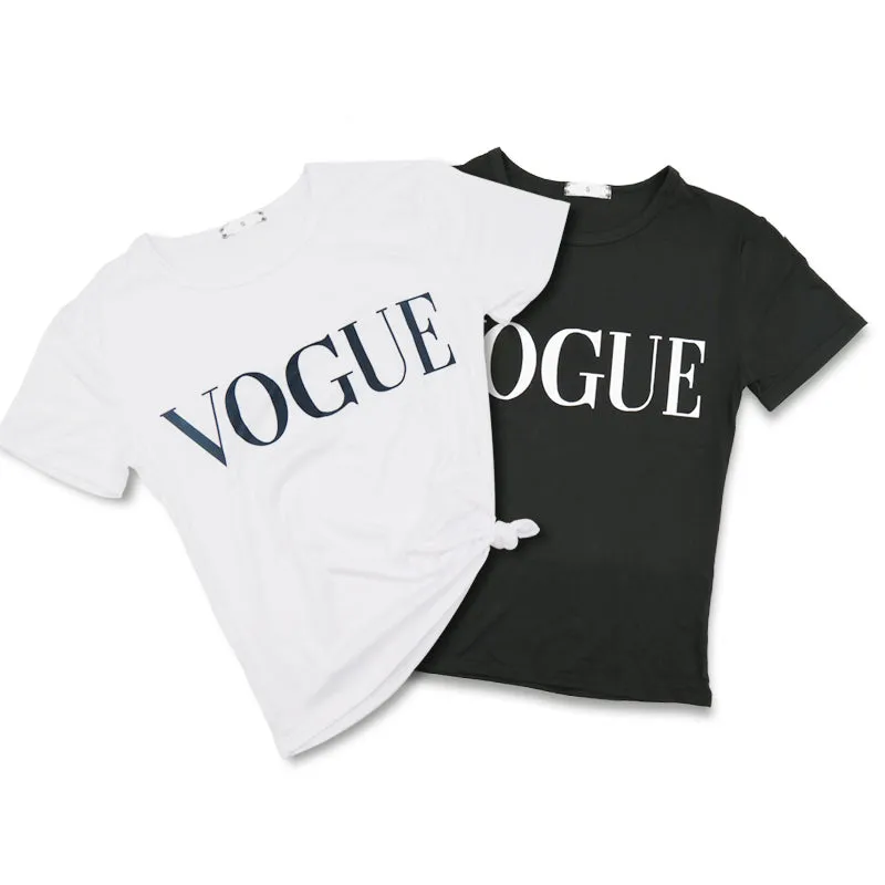 Chic Fashion VOGUE  T shirt Tee Tops Casual Woman T-shirts
