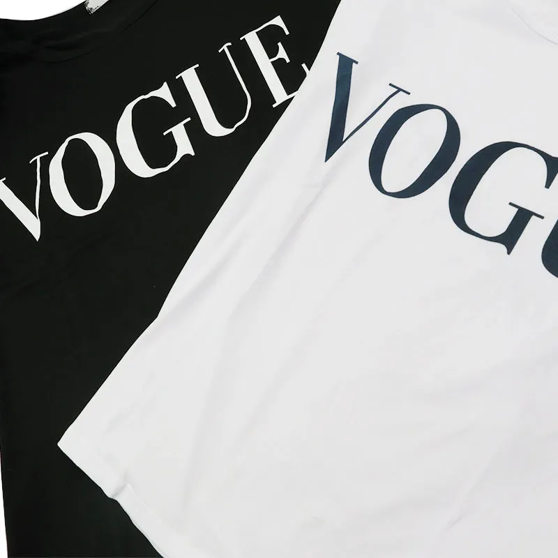 Chic Fashion VOGUE  T shirt Tee Tops Casual Woman T-shirts