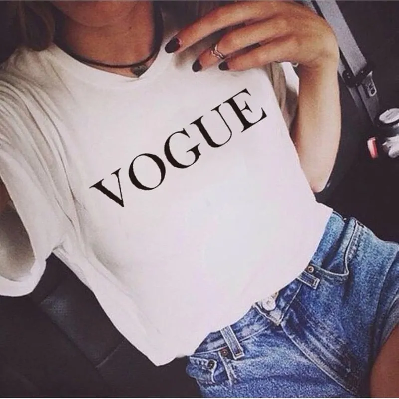 Chic Fashion VOGUE  T shirt Tee Tops Casual Woman T-shirts