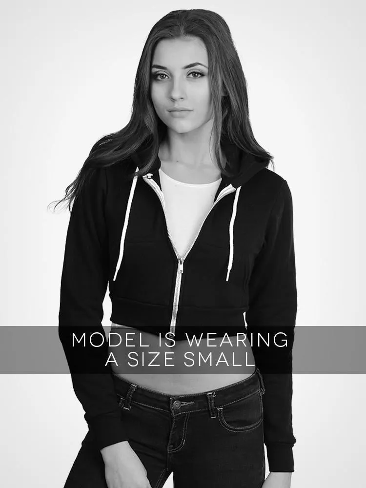 Cropped Fleece Zip Hoodie