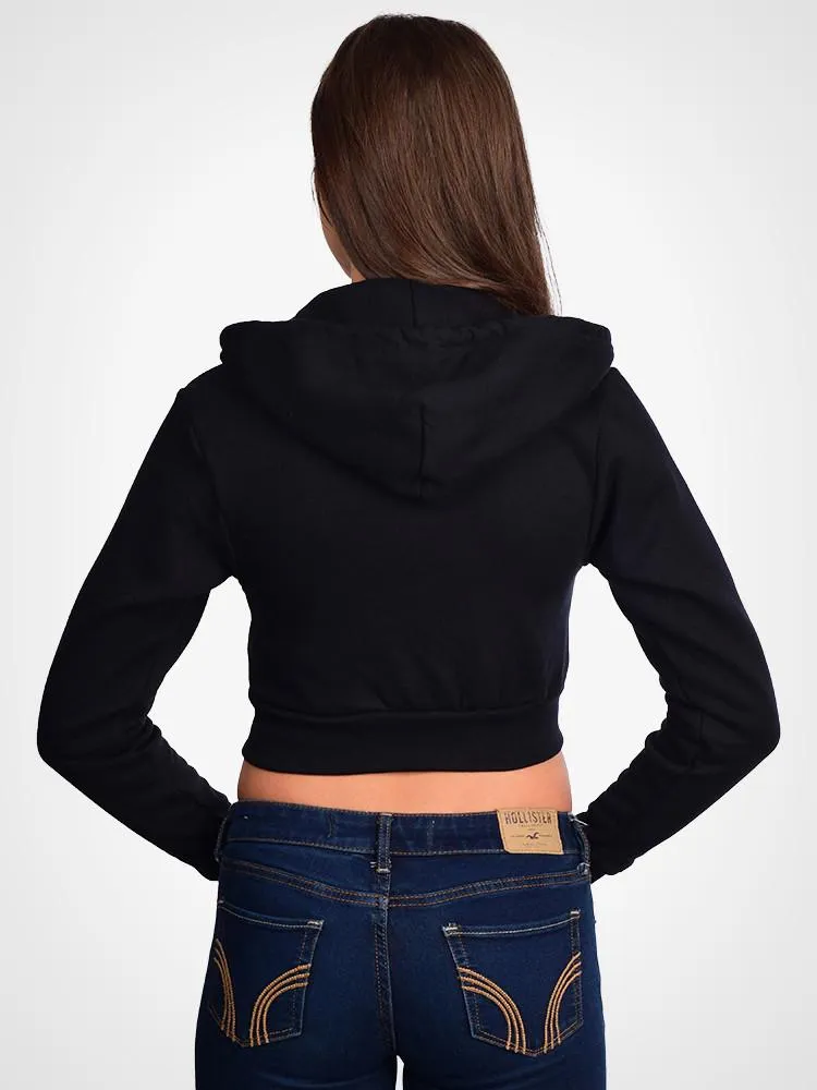 Cropped Fleece Zip Hoodie
