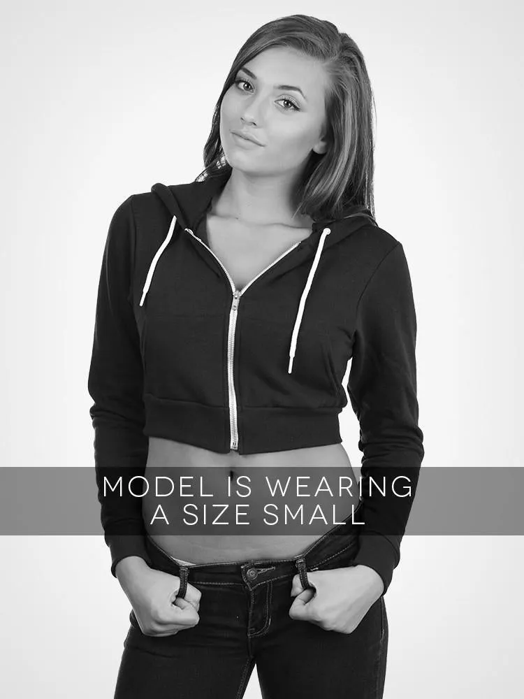 Cropped Fleece Zip Hoodie