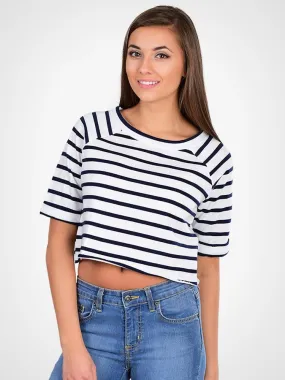 Cropped Raw Edge Sweatshirt