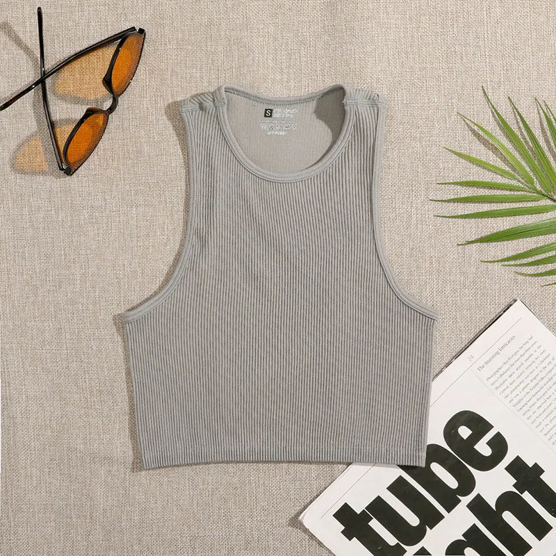 DressBetty - Solid Basic Seamless Streetwear Tank Tops