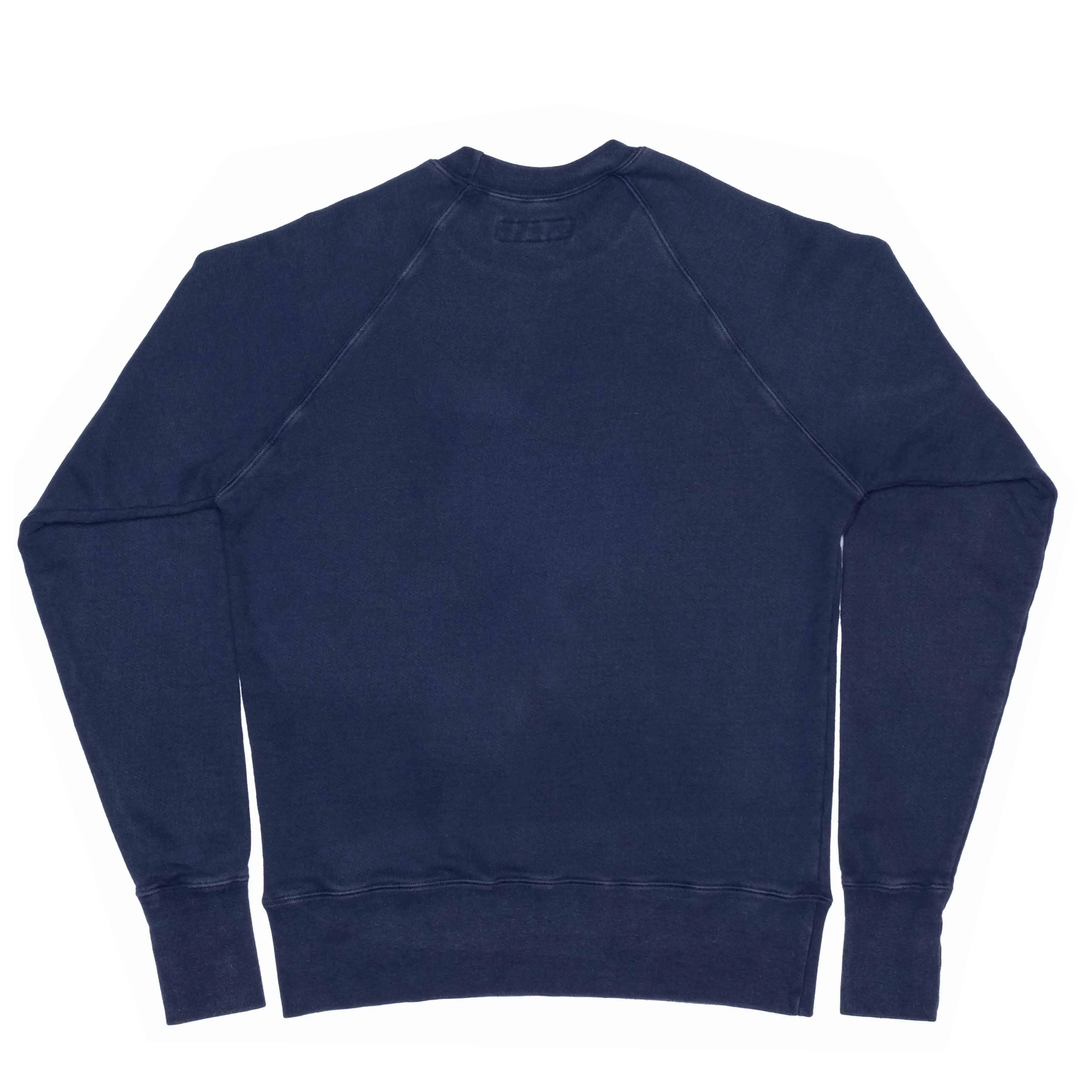 GARMENT DYED ORGANIC COTTON CREWNECK SWEATSHIRT - BLUE