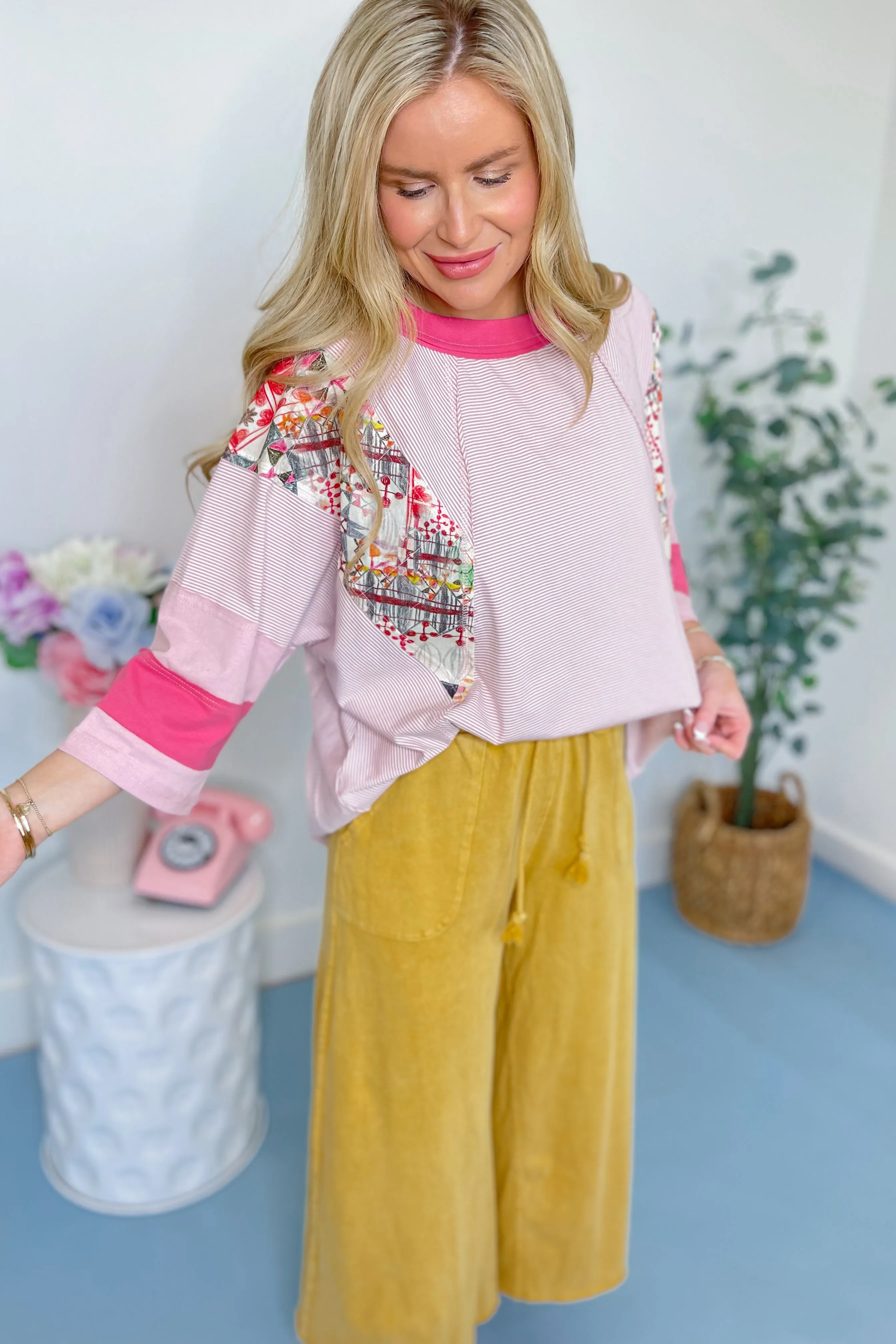 Kenzie Mixed Pattern Relaxed Top