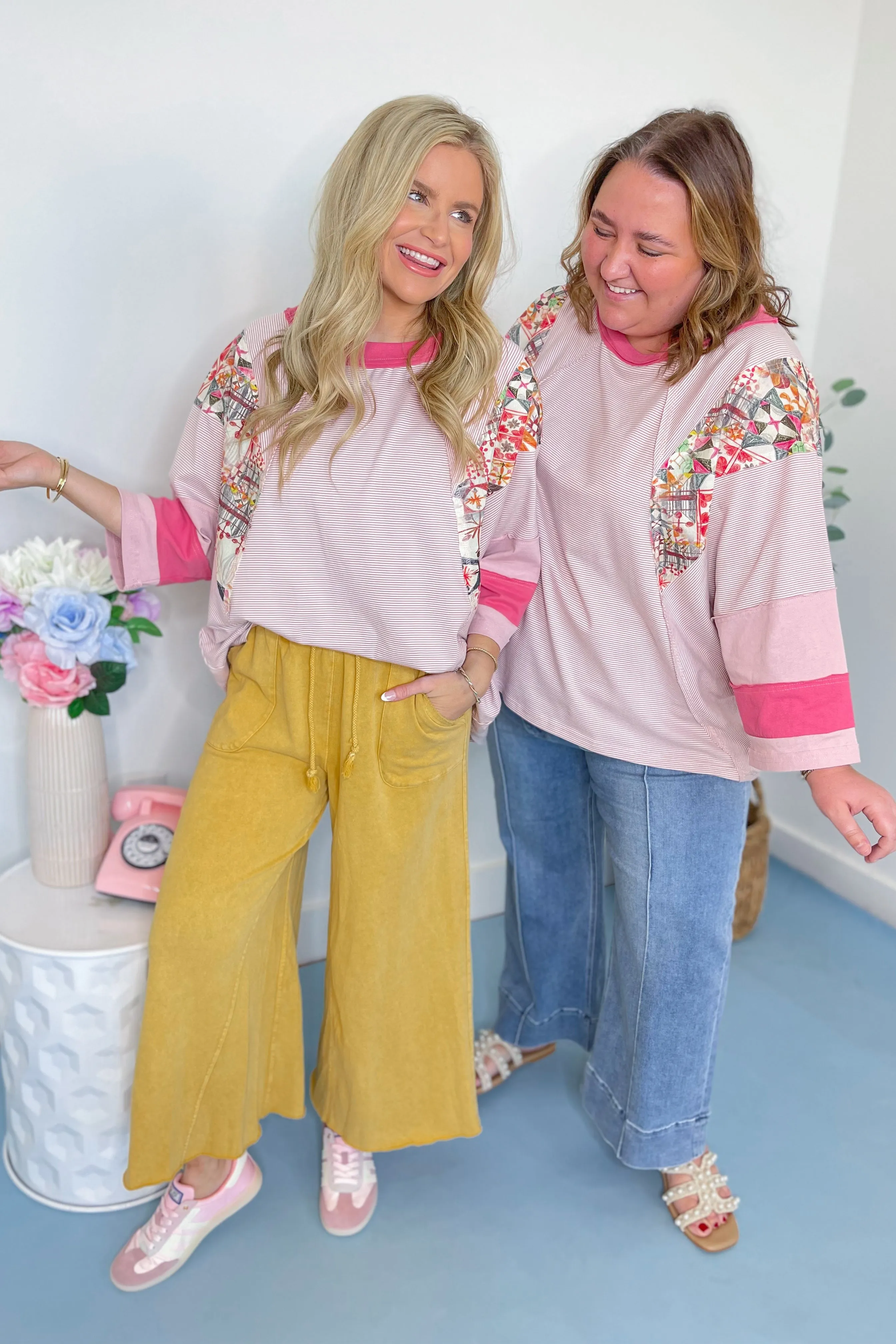 Kenzie Mixed Pattern Relaxed Top