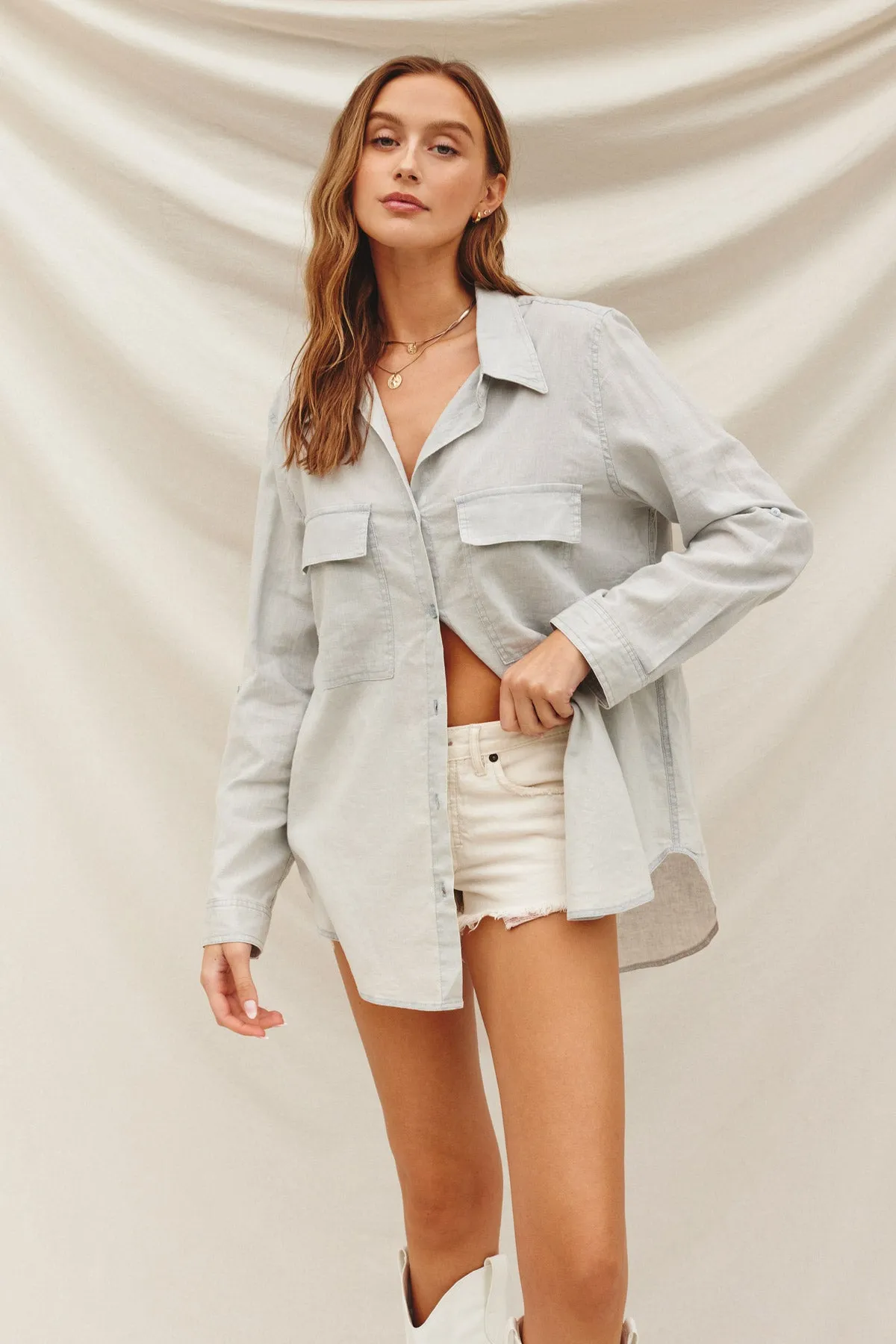 Linen Blend Relaxed Shirt