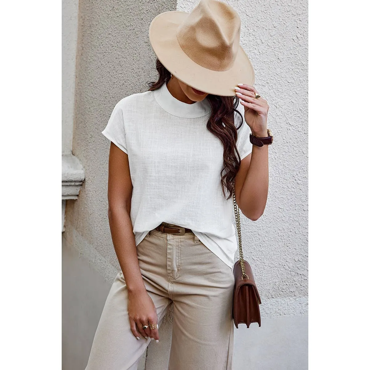 Mock Neck Blouse