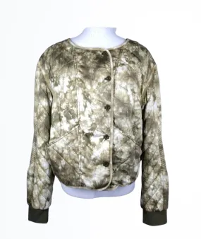 NWT Marrakech Anthropologie Quilted Green Print Jacket Size XL