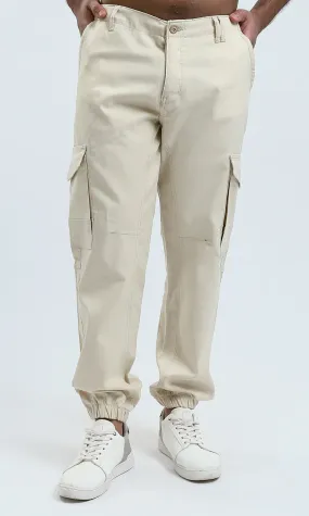O174046 Casual Pants With Side Pockets - Beige