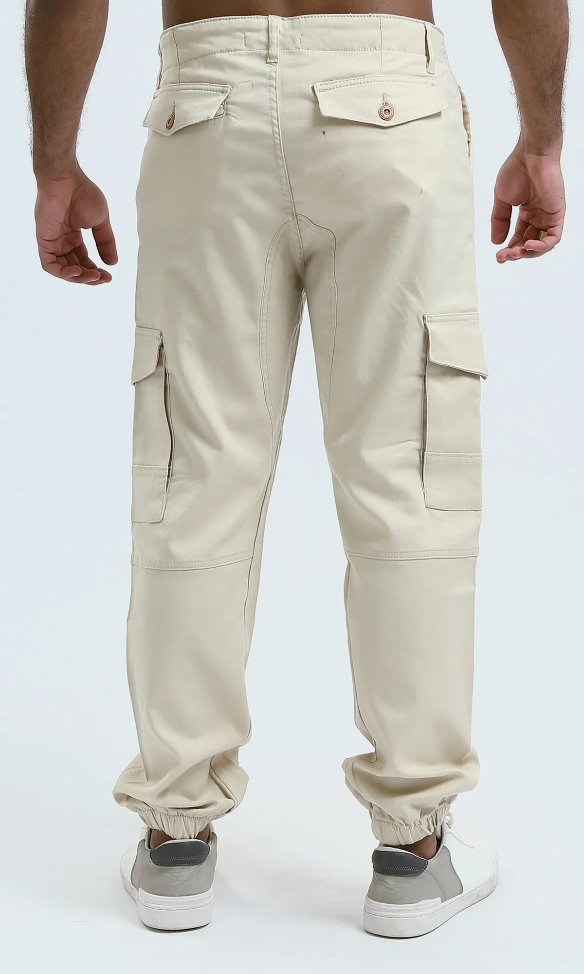 O174046 Casual Pants With Side Pockets - Beige