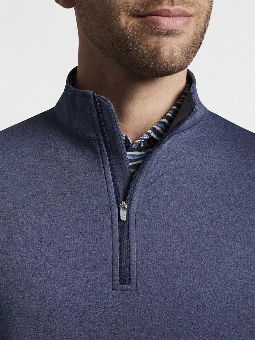 Peter Millar Perth Melange Performance Quarter-Zip in Navy