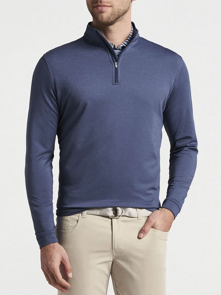 Peter Millar Perth Melange Performance Quarter-Zip in Navy