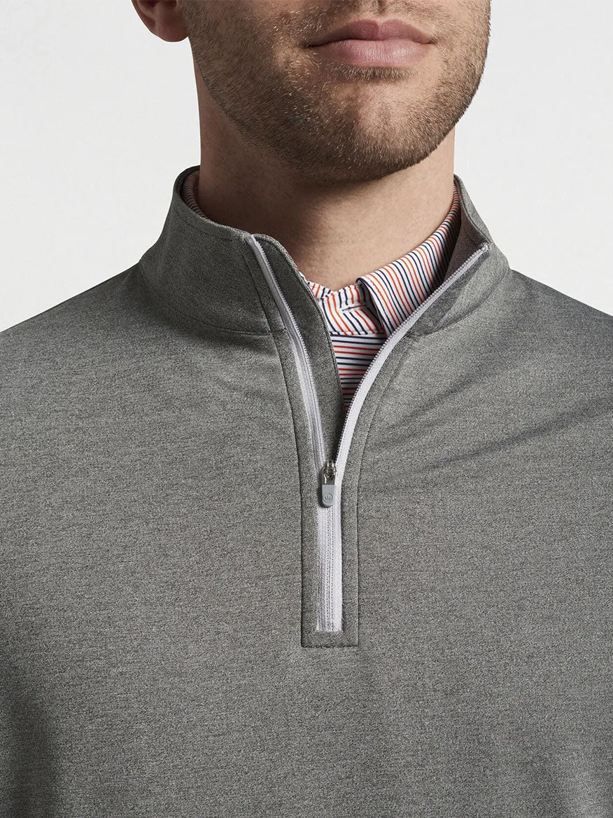 Peter Millar Perth Melange Performance Quarter-Zip in Smoke