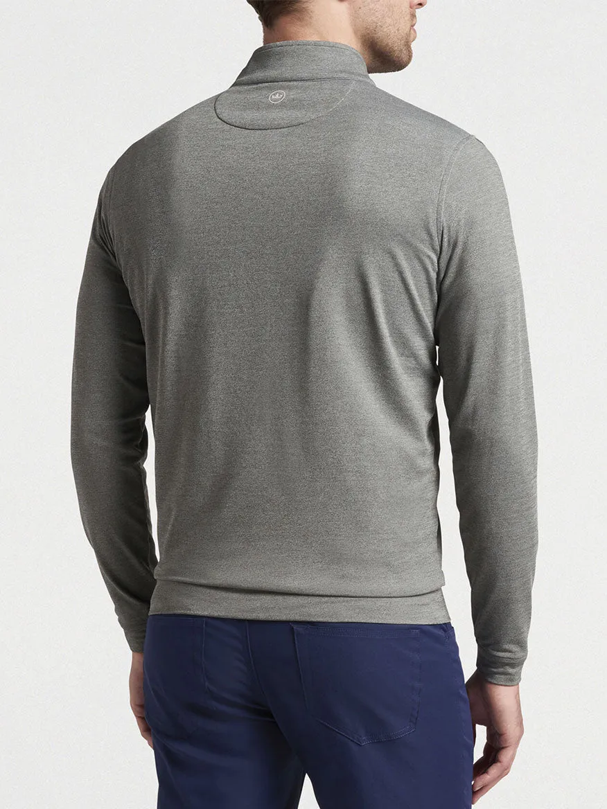 Peter Millar Perth Melange Performance Quarter-Zip in Smoke