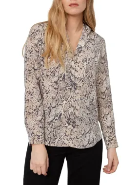 Rails Rebel Silk Blouse - Ivory Snakeskin