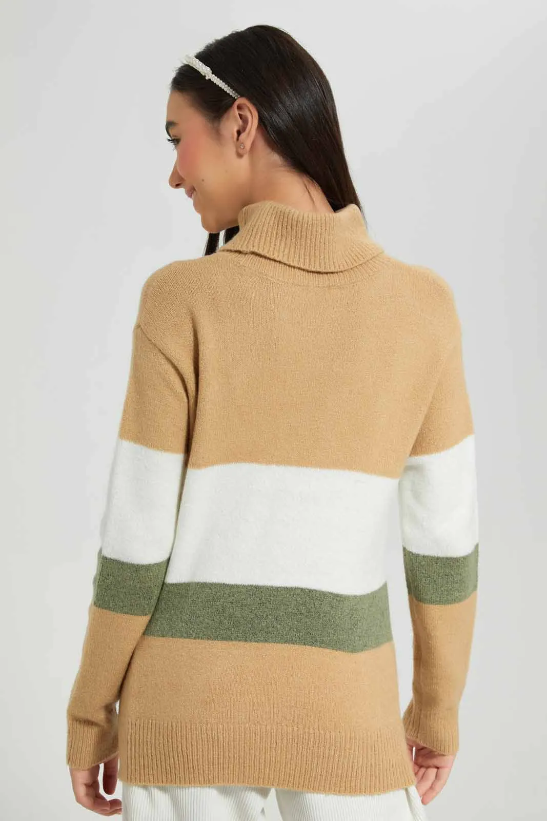 Senior Girls Multicolour Colorblocking Pullover