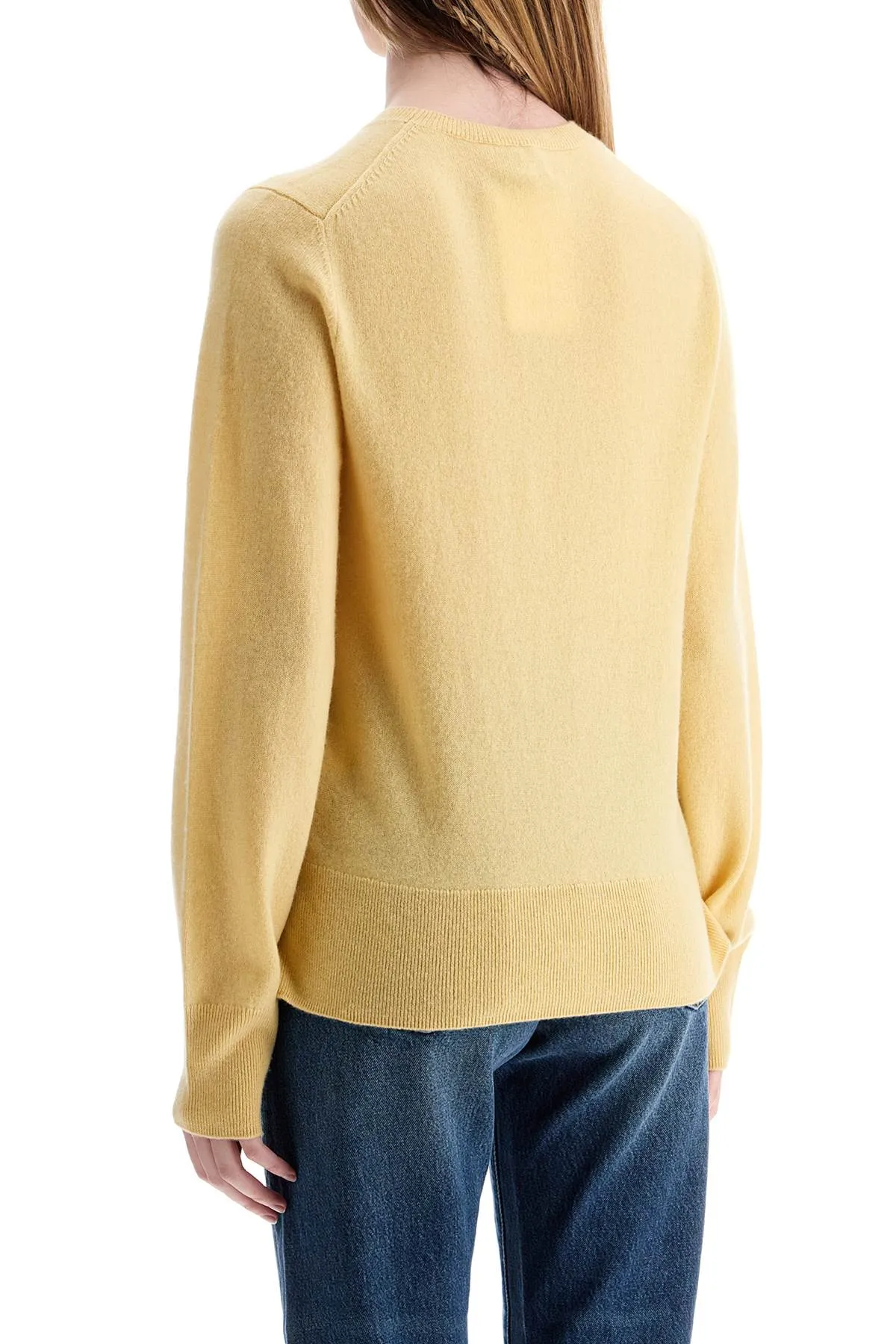 soft yellow cashmere sweater crew neck 242 WRT1734 YA0016 SOFT YELLOW