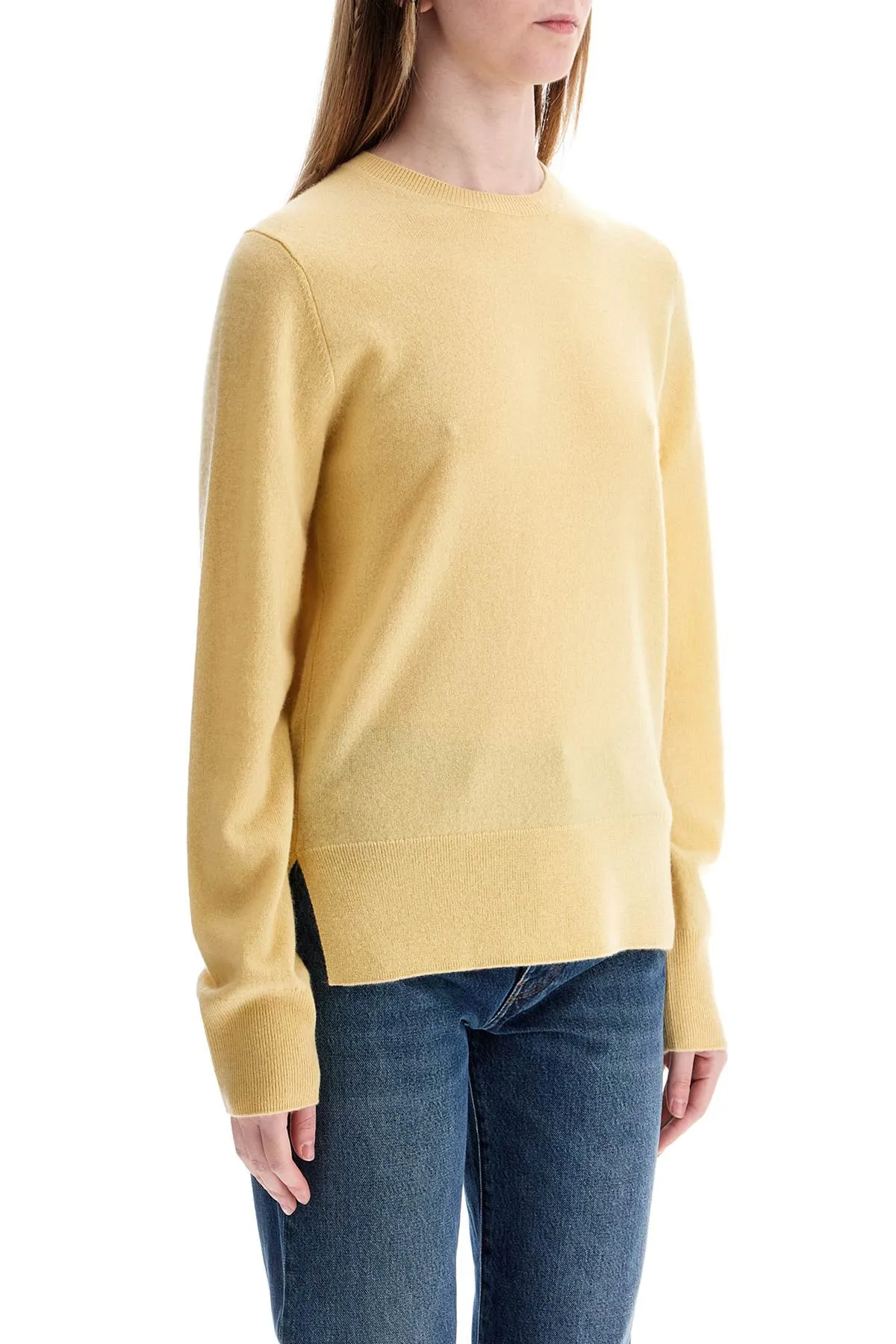 soft yellow cashmere sweater crew neck 242 WRT1734 YA0016 SOFT YELLOW