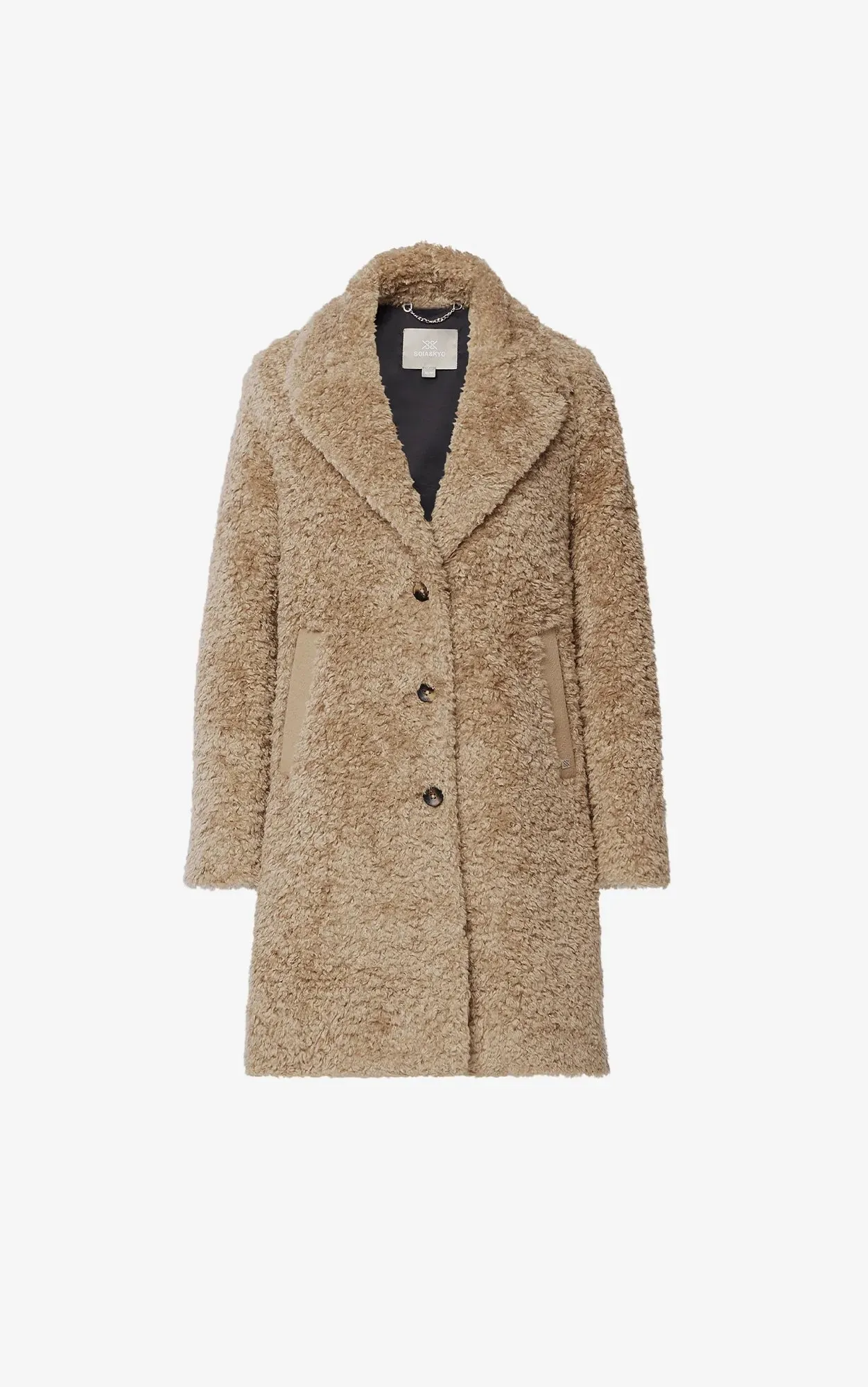 Soia & Kyo Santhia Faux Shearling Coat- Toffee