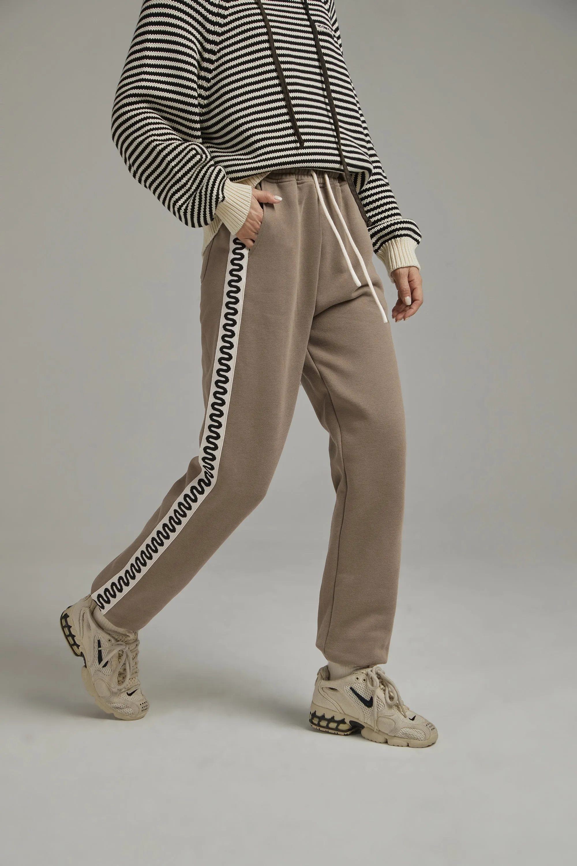Two Toned Squiggly Line Jogger Pants