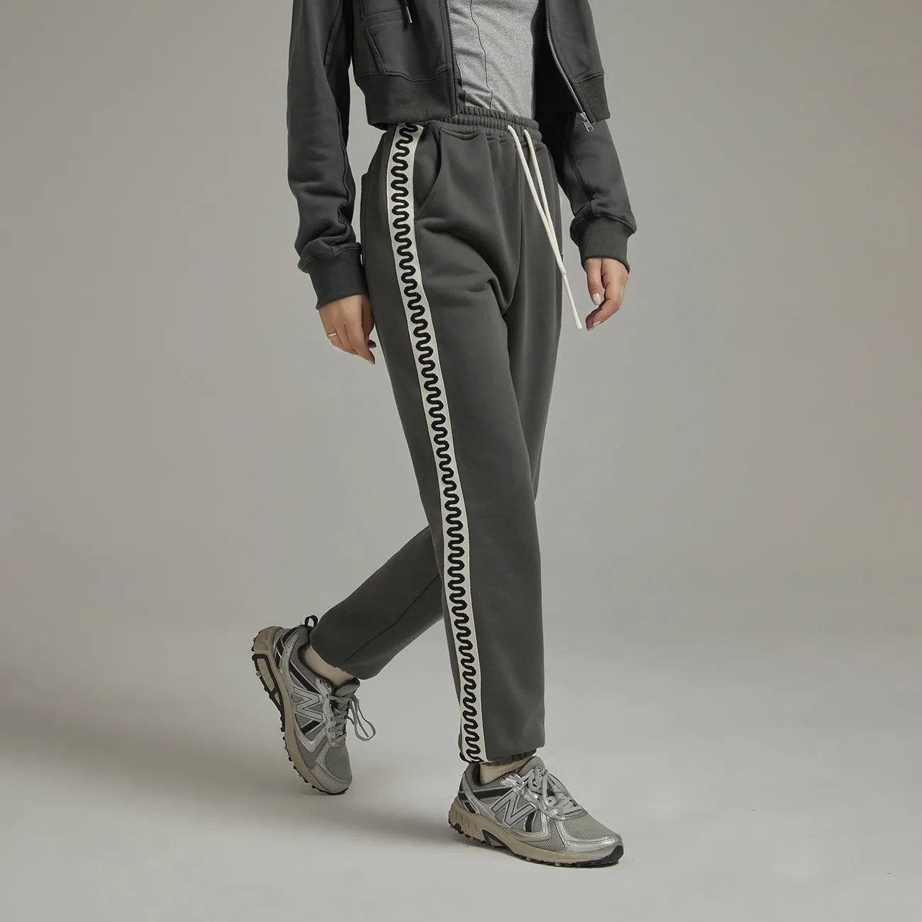 Two Toned Squiggly Line Jogger Pants