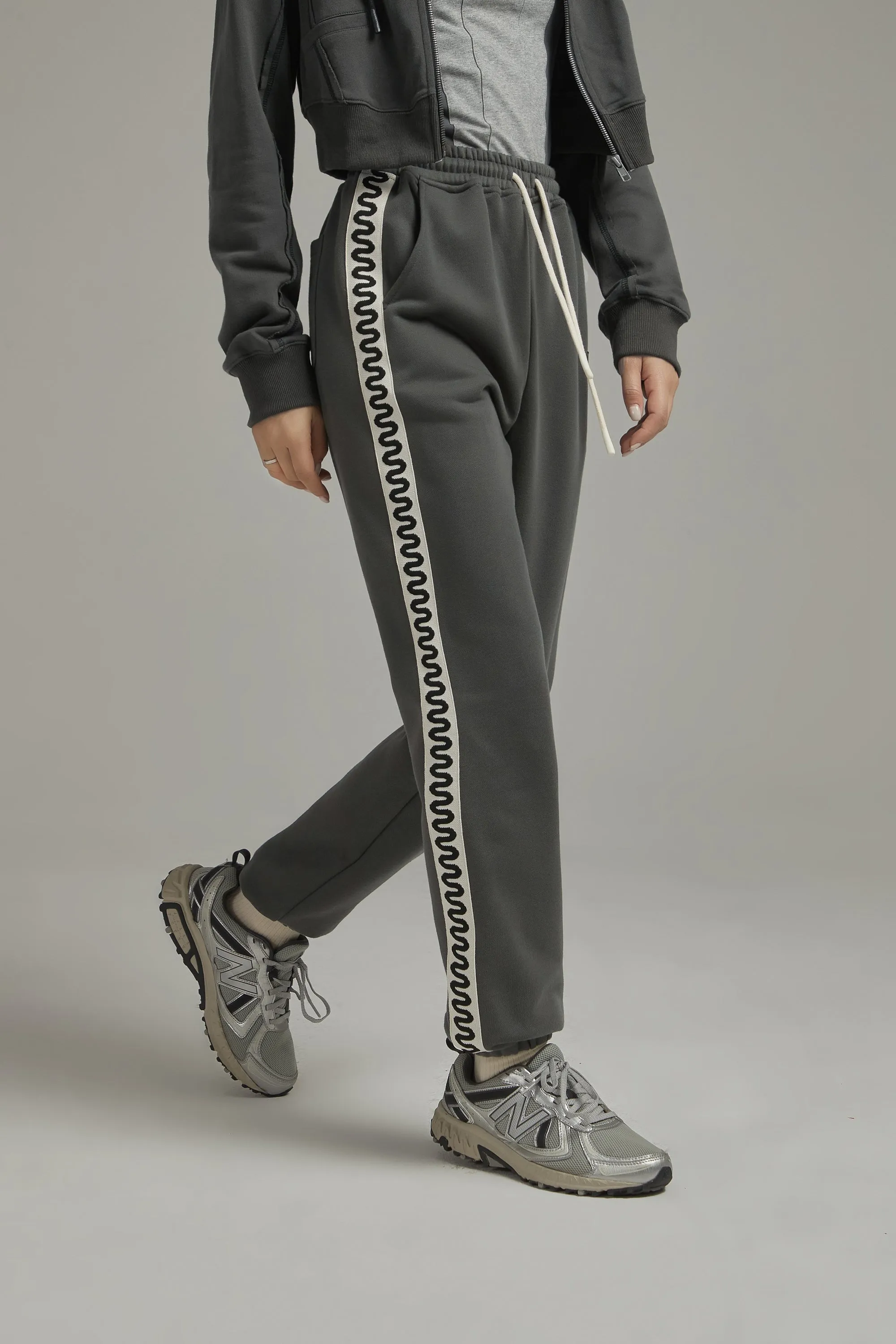Two Toned Squiggly Line Jogger Pants