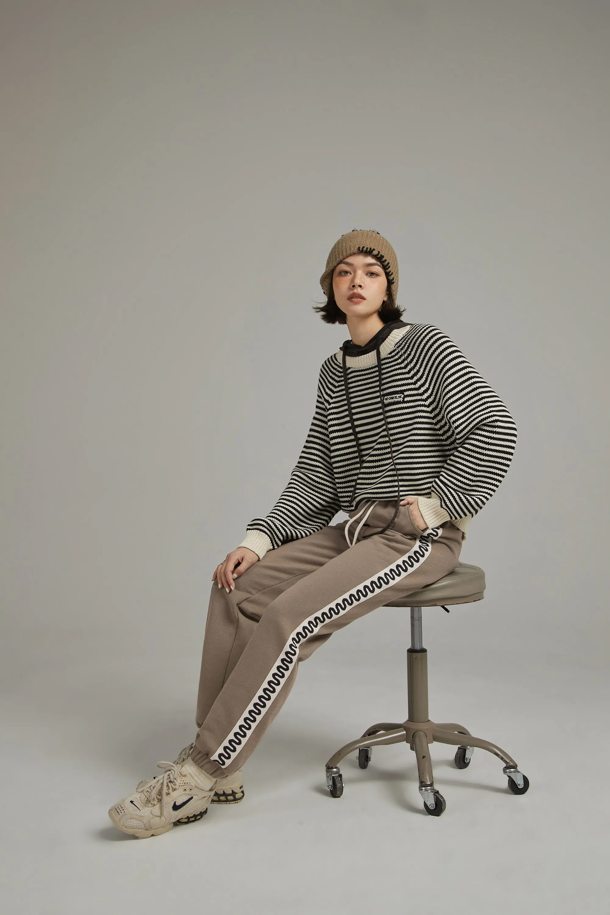 Two Toned Squiggly Line Jogger Pants