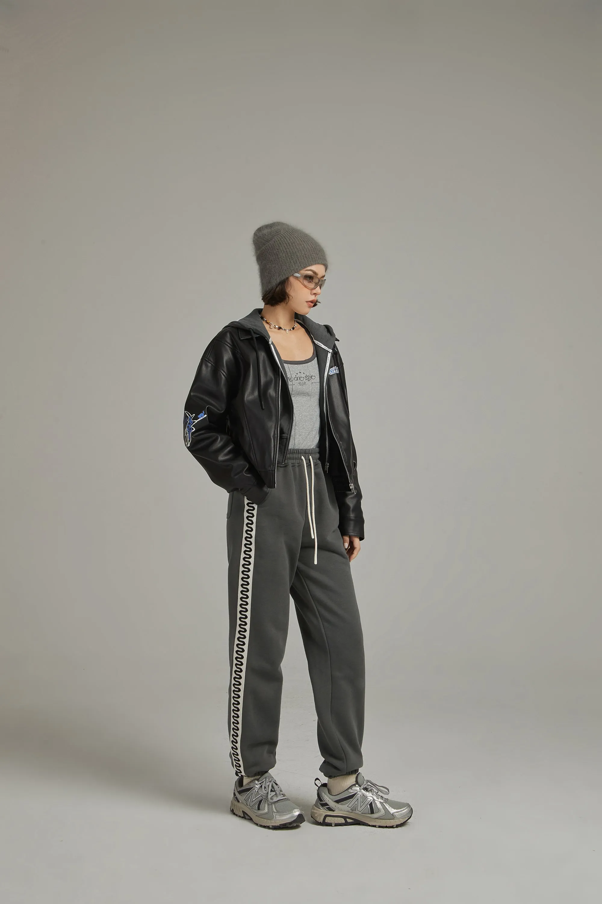 Two Toned Squiggly Line Jogger Pants