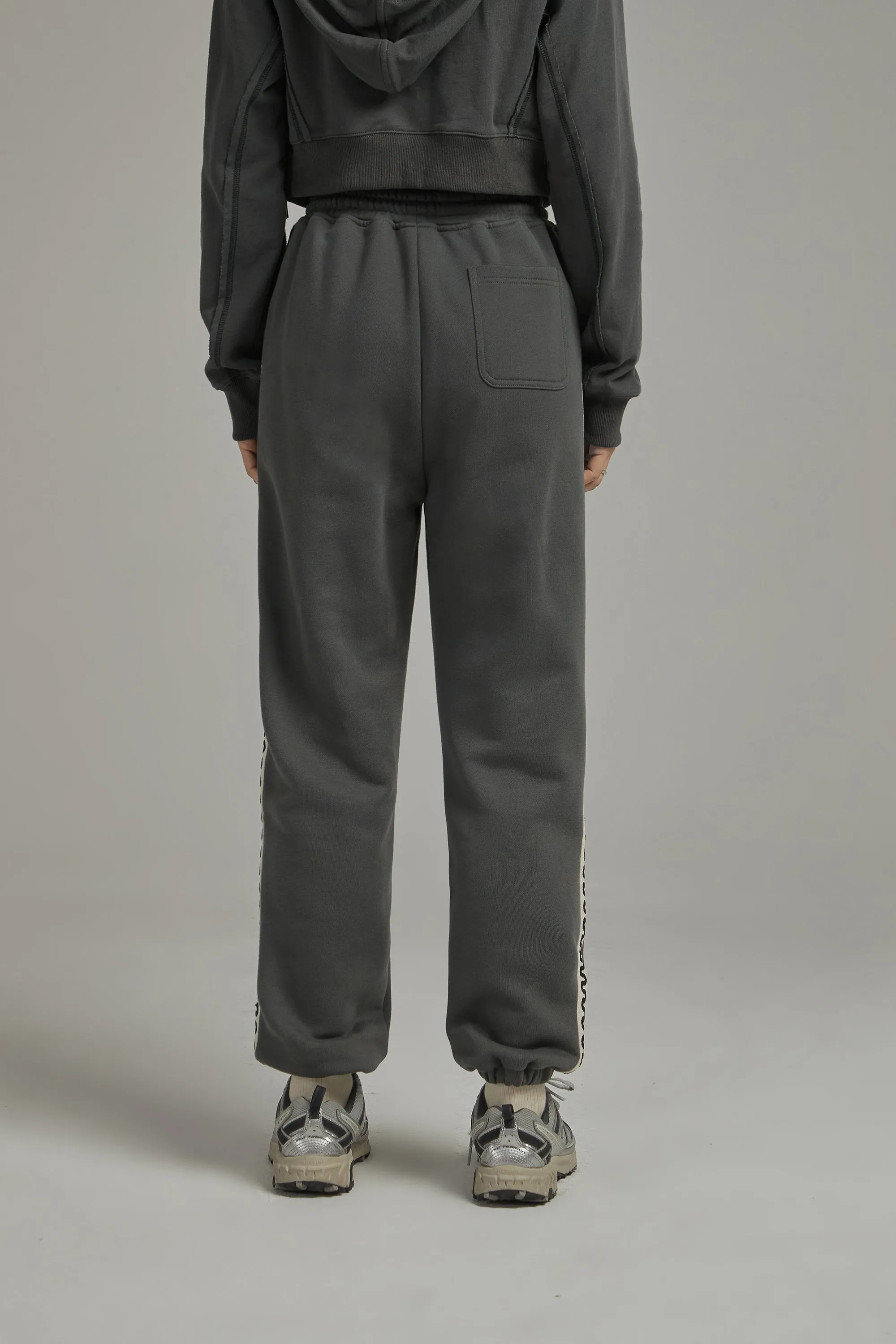 Two Toned Squiggly Line Jogger Pants