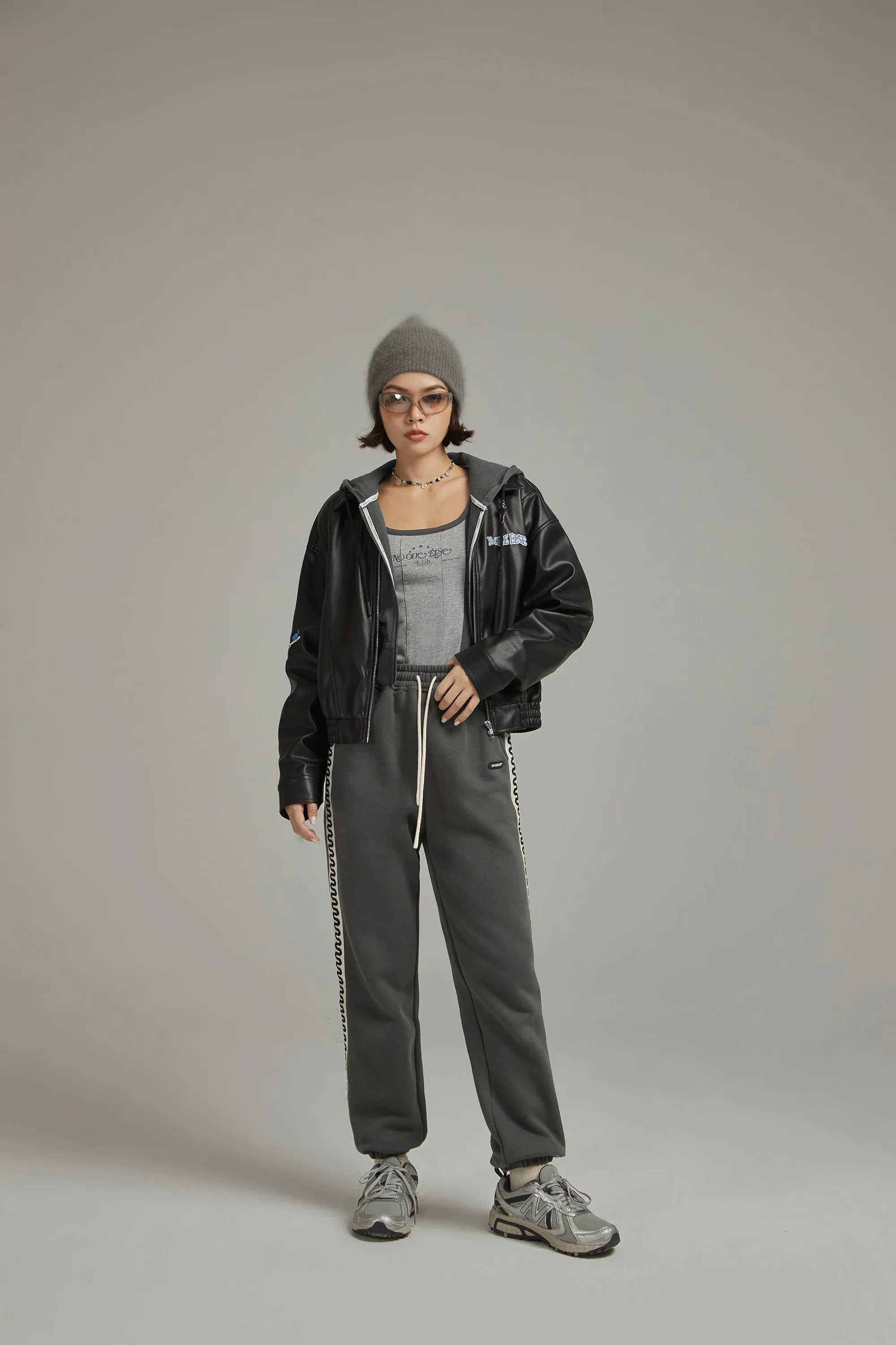 Two Toned Squiggly Line Jogger Pants