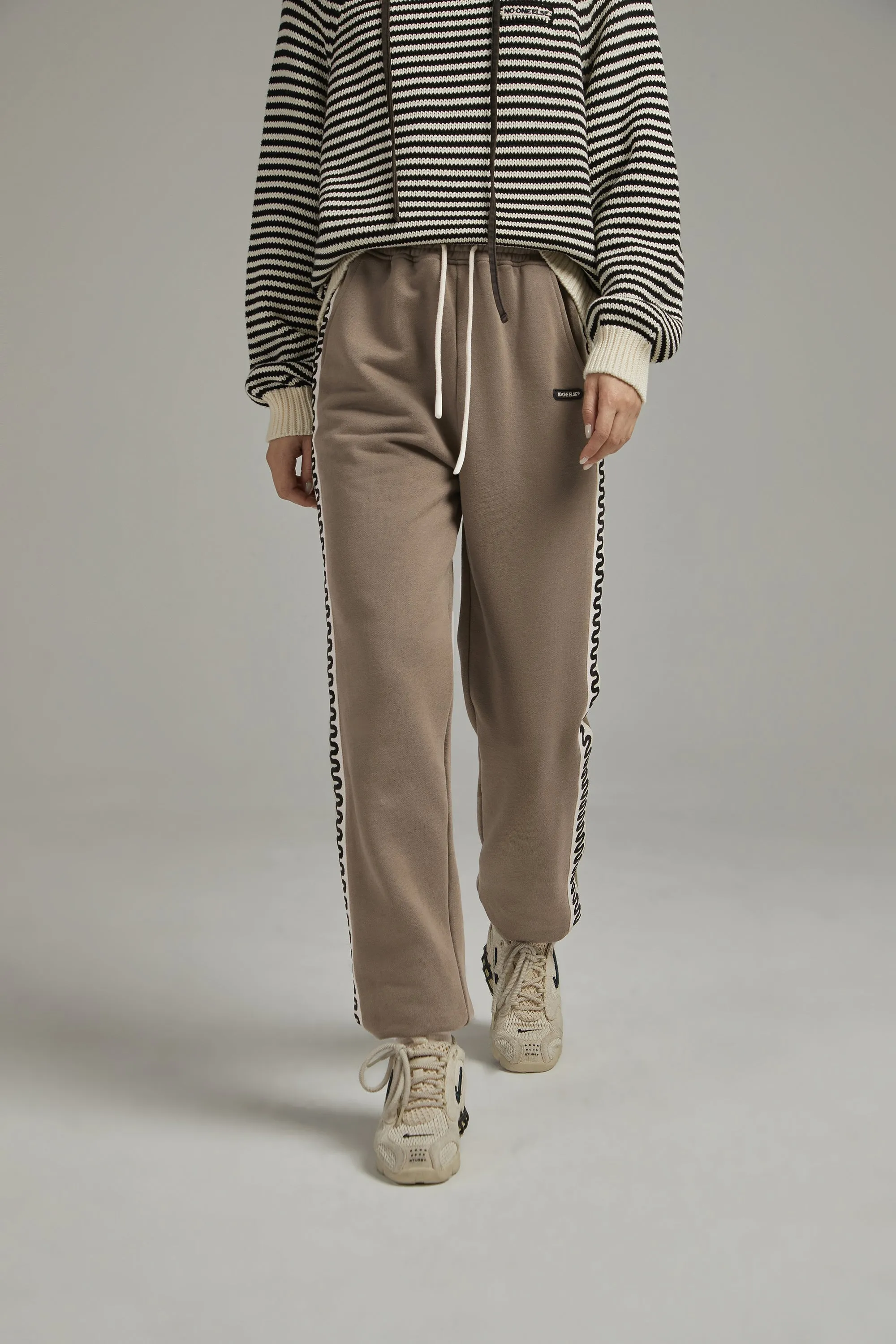 Two Toned Squiggly Line Jogger Pants
