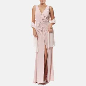 V-Neck Pastel Sleek Gown