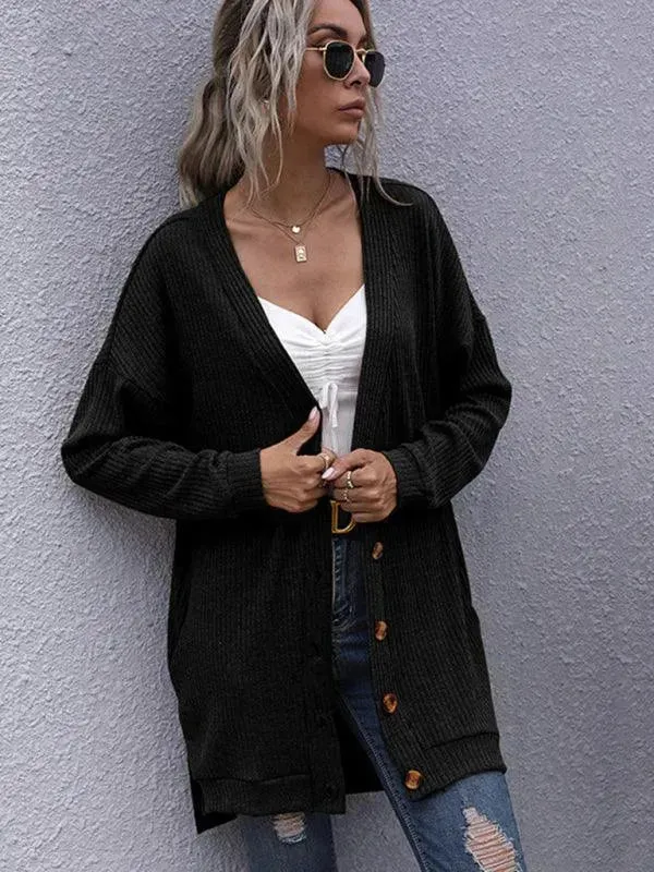 V-neck Women Cardigan Sweater