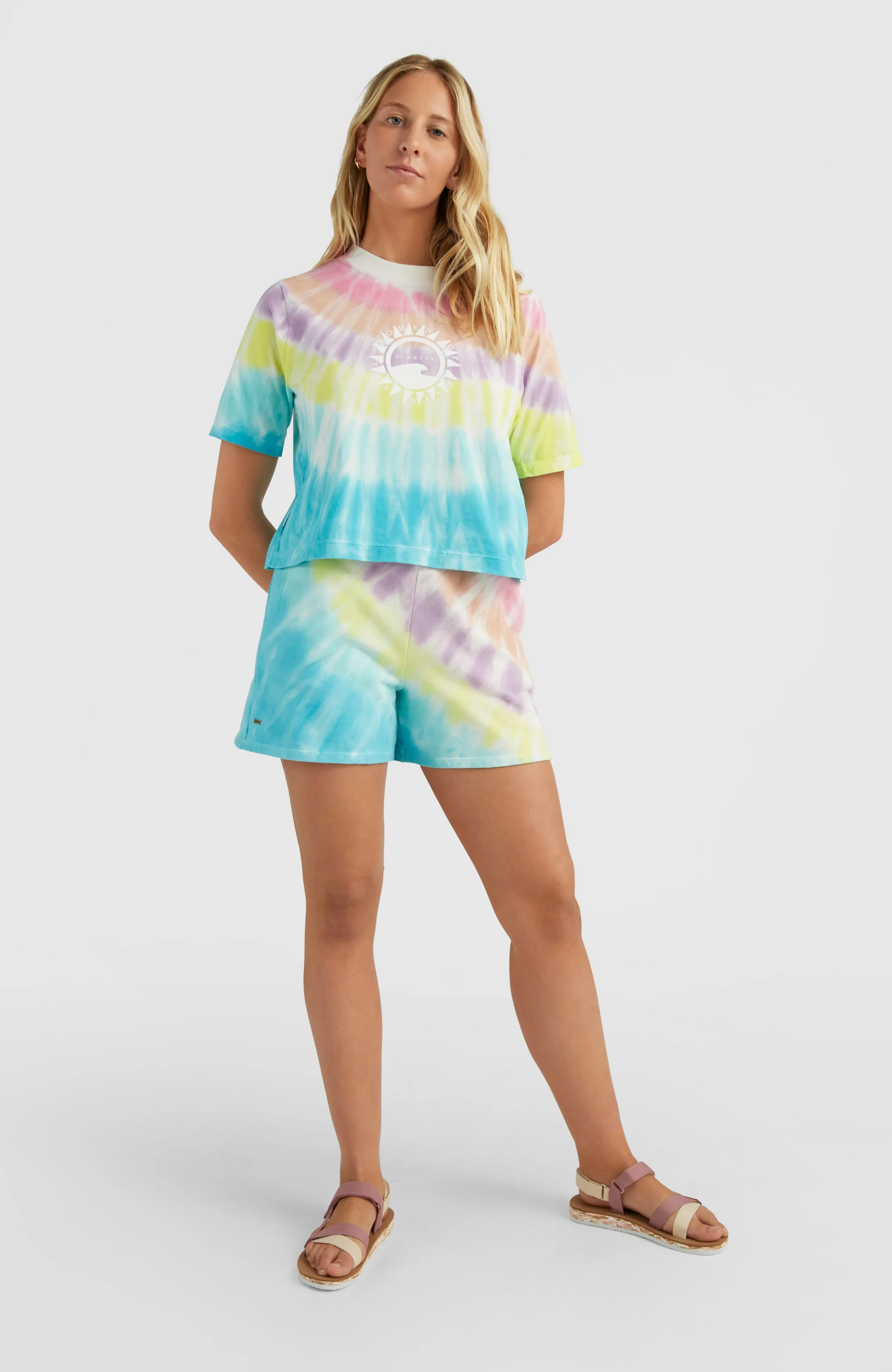 Women Of The Wave Cropped T-Shirt | Blue Tie Dye