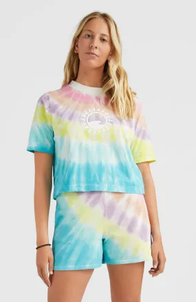 Women Of The Wave Cropped T-Shirt | Blue Tie Dye