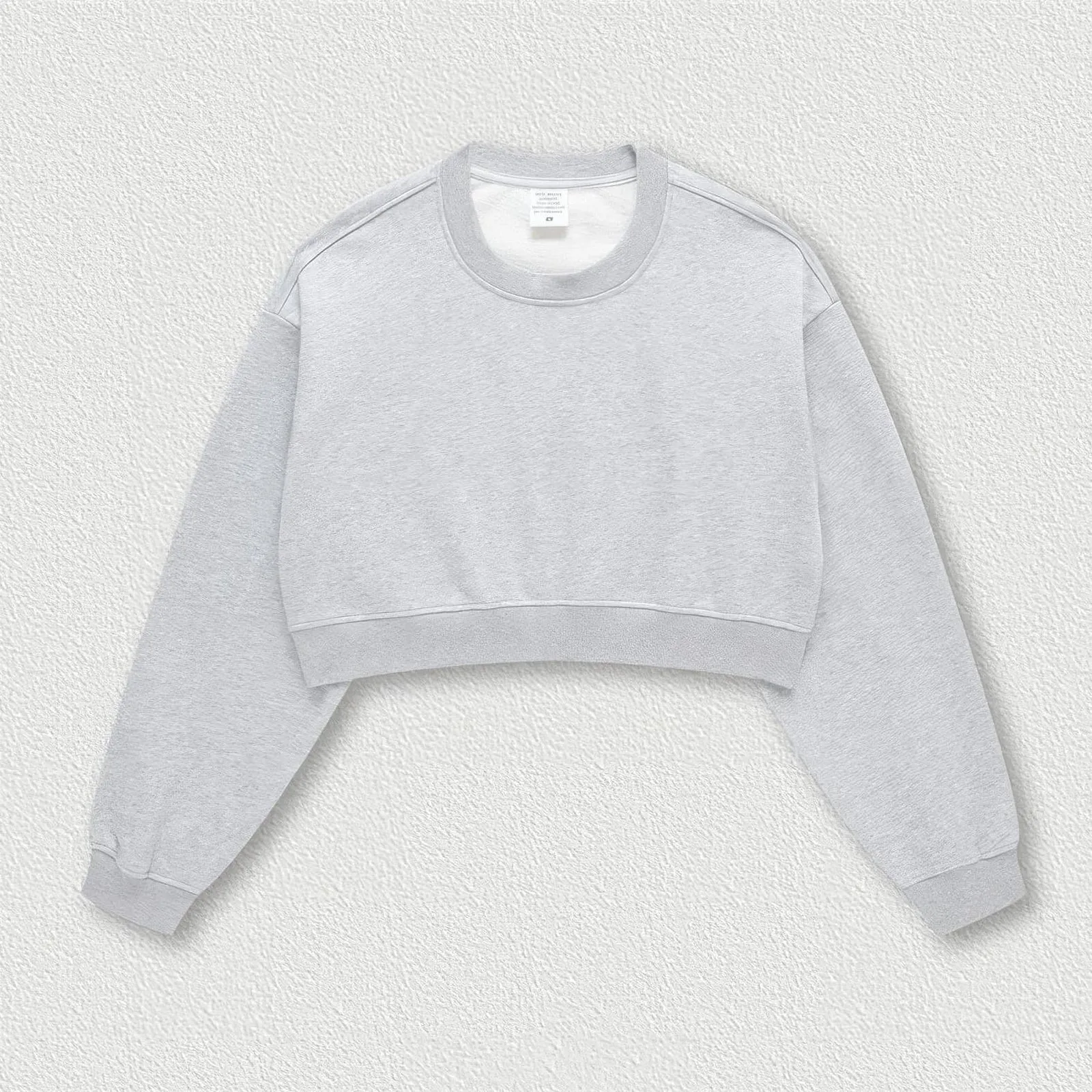 Women's Oversized Cropped Solid Sweatshirt